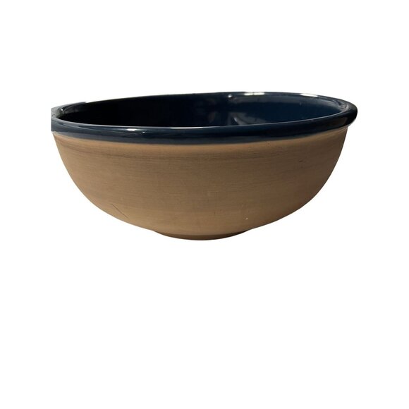 Vintage Ceramic Blue & Beige Mixing Bowl - Picture 2 of 5